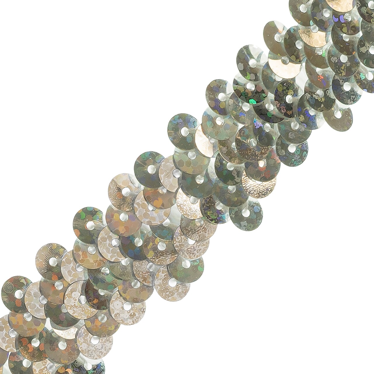 20 yards of 2 Row 7/8" Starlight Hologram Stretch Sequin Trim | 20 yard cut